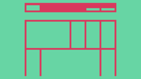 A wireframe of a page of components highlighting the gaps between them.