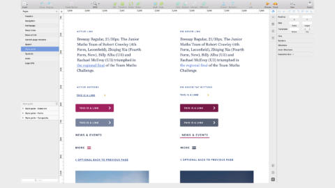 A screenshot of Sketch showing documentation for different states of a component.