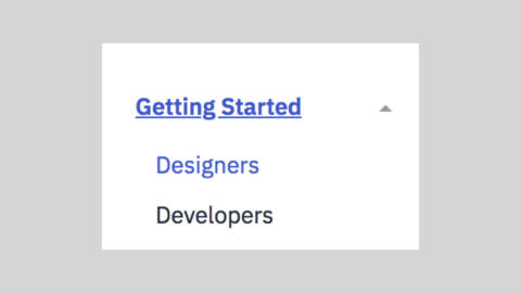 A dropdown down menu with two options: designers or developers.