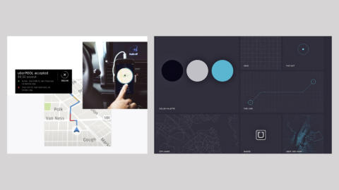 A montage of interface elements from Uber's design system.