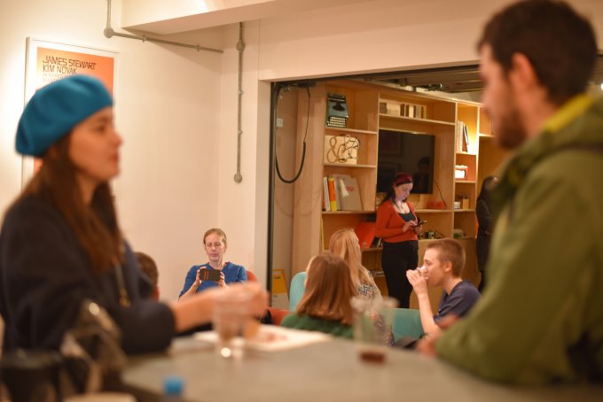 A group gathered for codebar talks Brighton