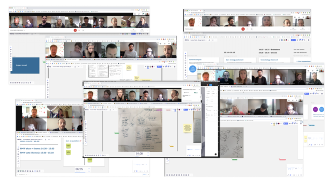 Montage of zoom calls with workshops