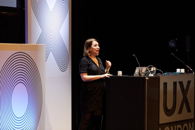 UX London Jane Austin Babylon Health on stage