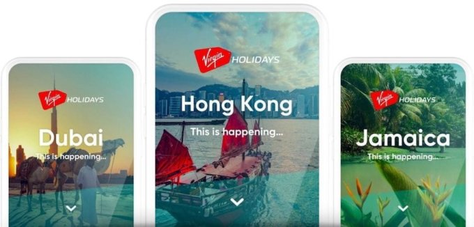 Example destinations in the app.