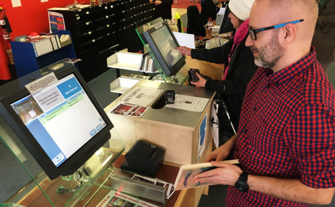 A man testing new software at Suffolk libraries