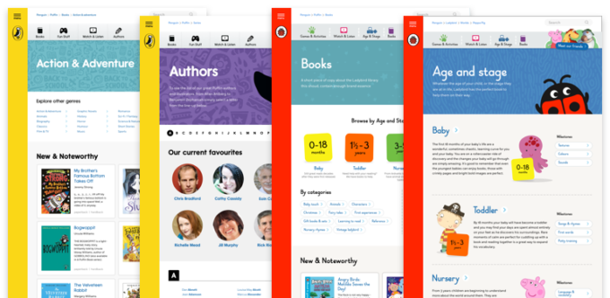A variety of differently-coloured web pages.