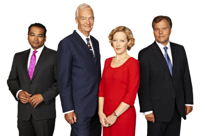 A close up of the channel 4 news team