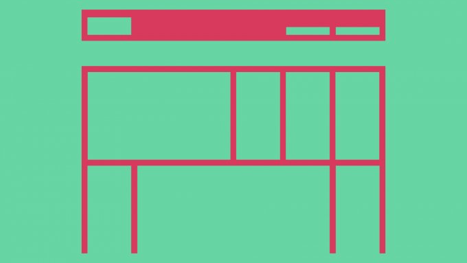 A wireframe of a page of components highlighting the gaps between them.