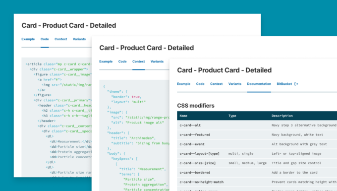 navigating the design system component code and documentation
