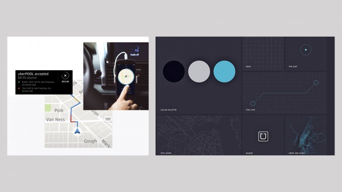 A montage of interface elements from Uber's design system.