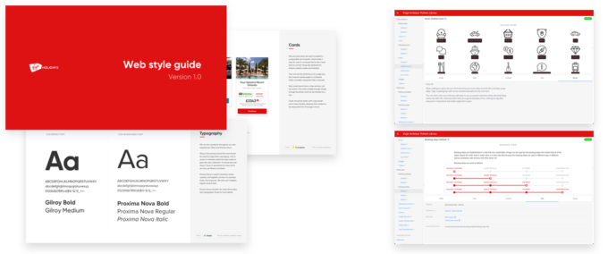 Screenshots of the digital style guide.