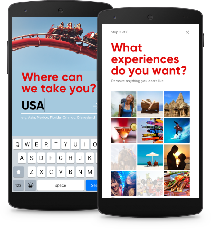A concept for Virgin Holidays that helps users choose a holiday experience that will suit them