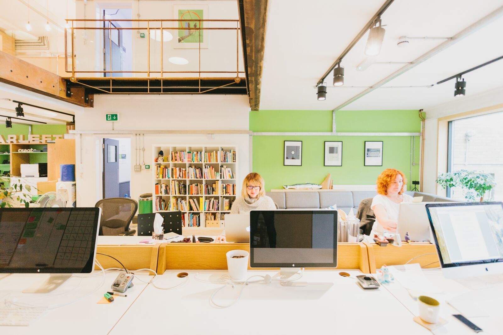 Sophie and Kate in our lovely bright office