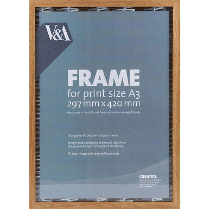 V&A box picture frame A3, oak