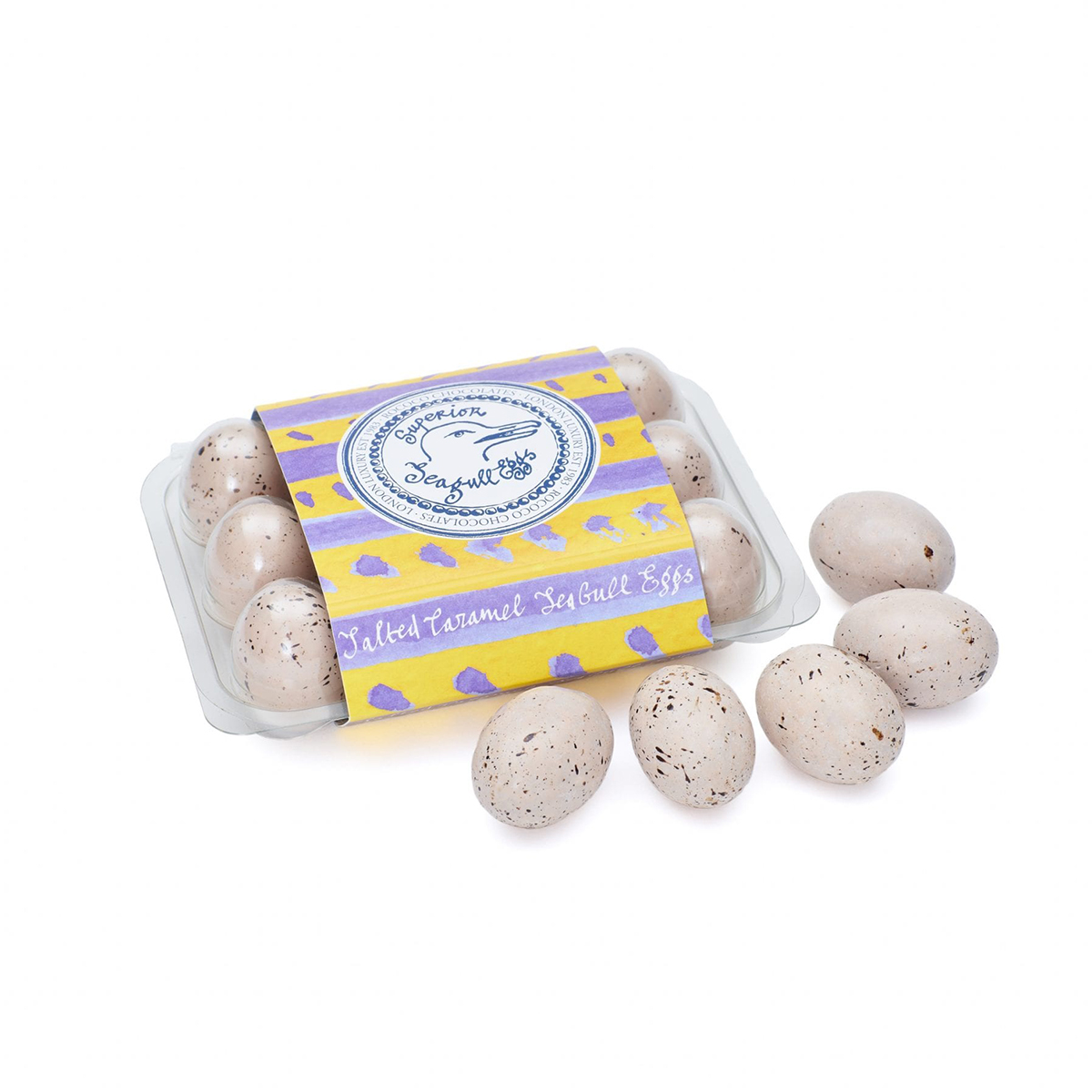 Salted caramel seagull eggs