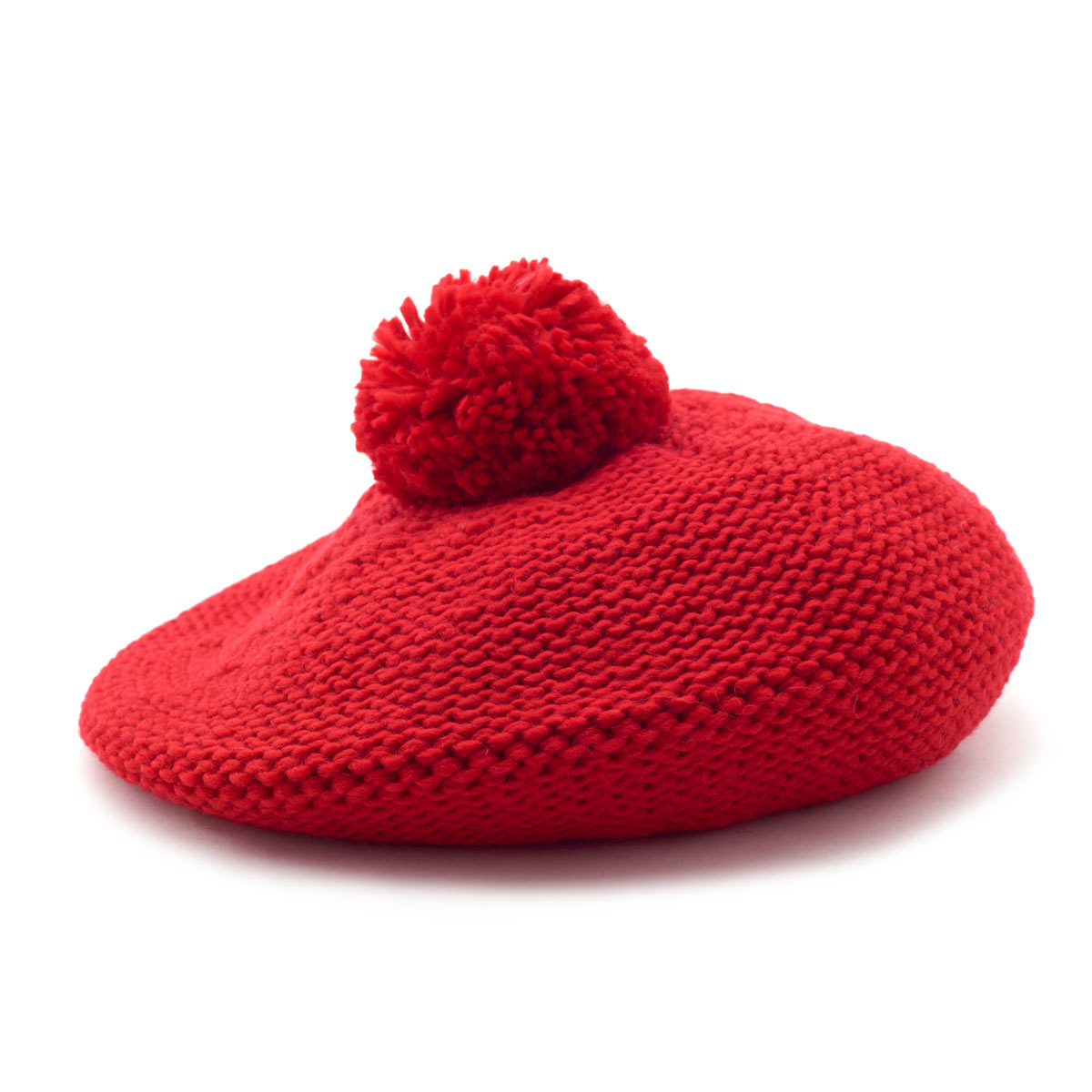 Red beret bobble hat