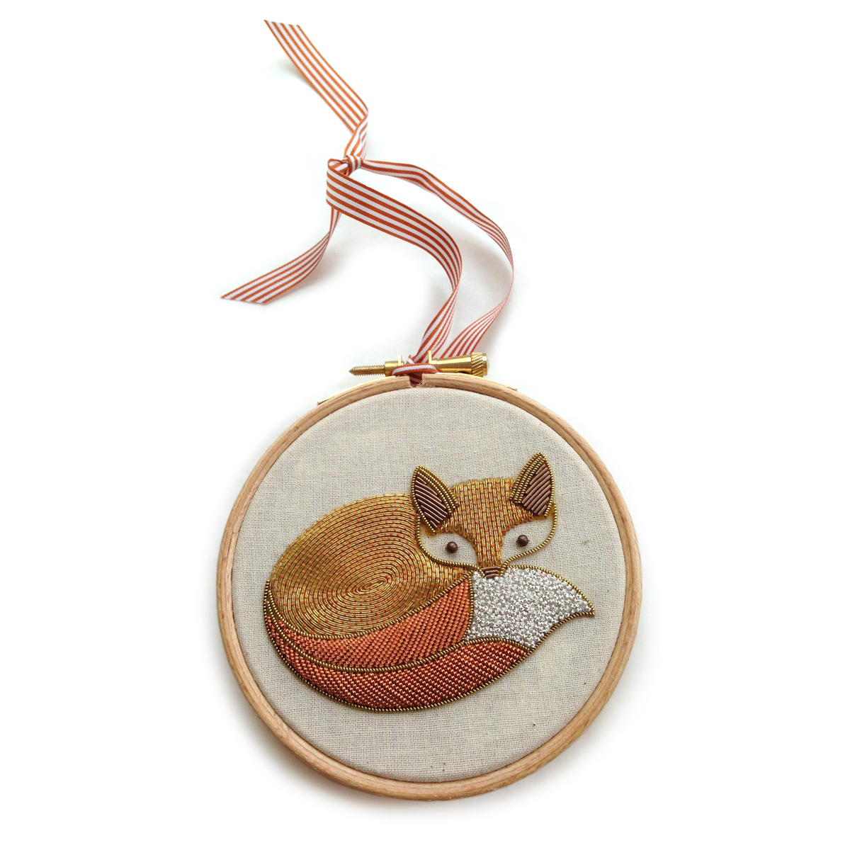 Foxy metalwork embroidery kit by Becky Hogg