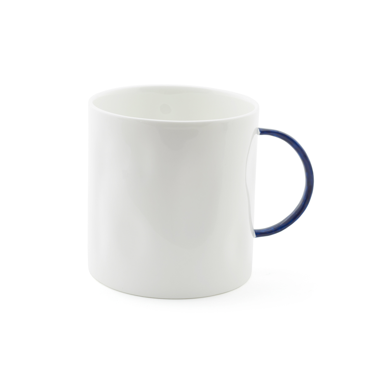 Navy handle coffee mug