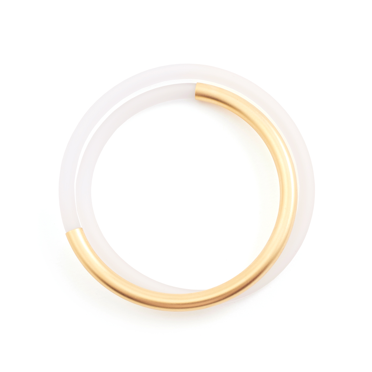 Gold aluminium and silicon wrap bracelet by Industrial Jewellery