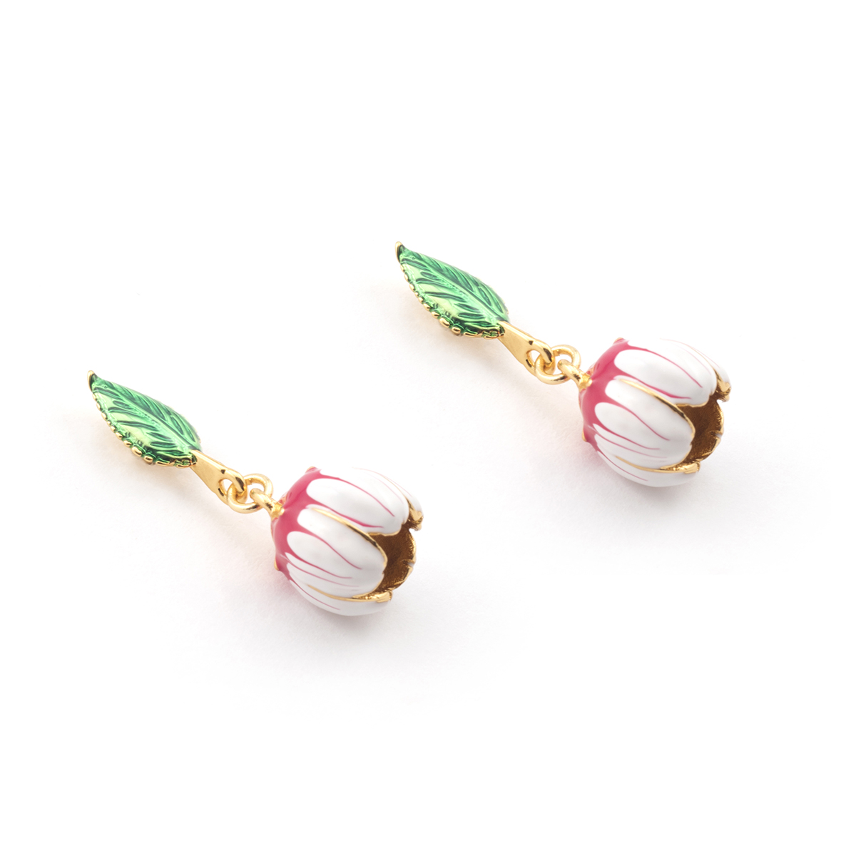 Floral drop earrings by Bill Skinner