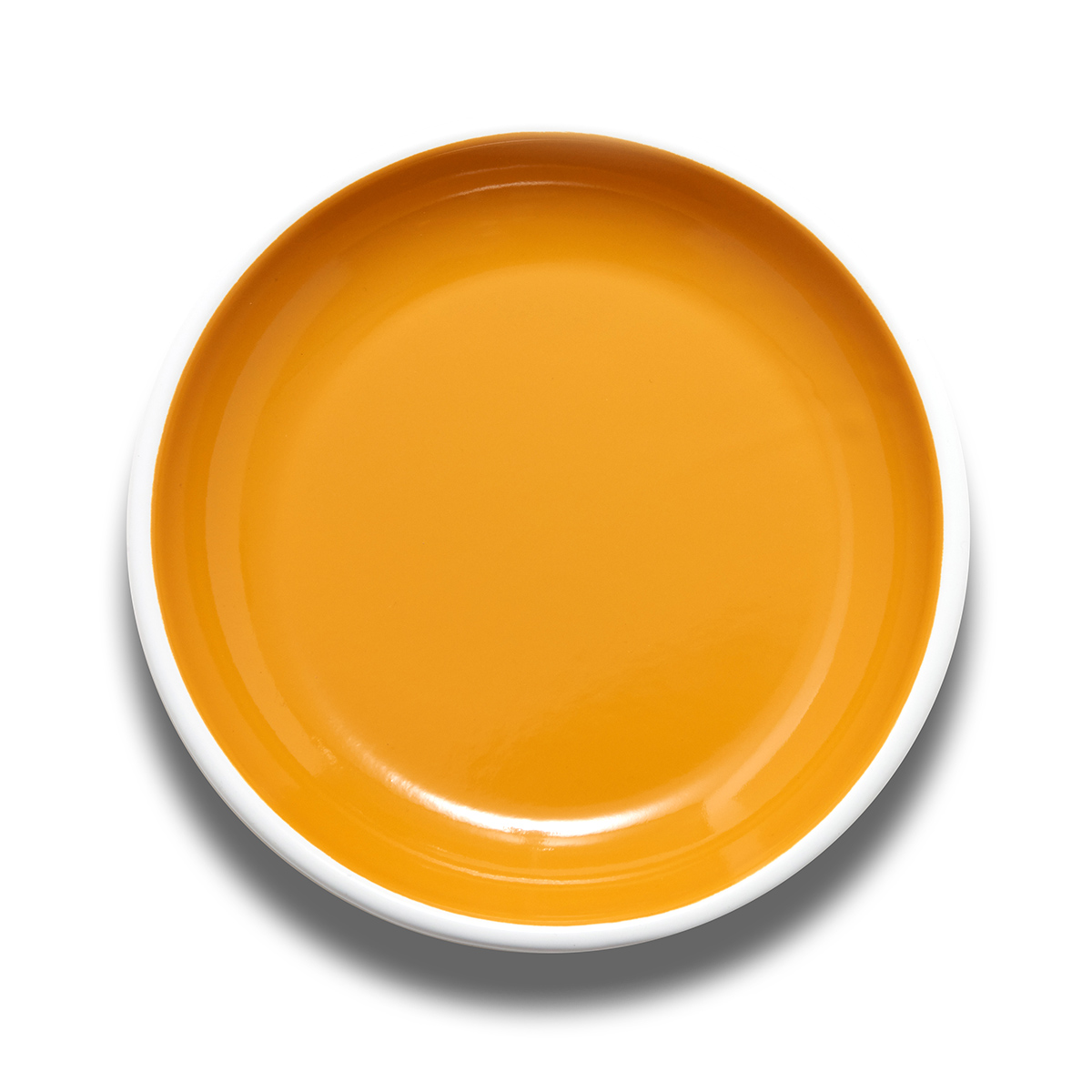 Orange large enamel plate by Bornn