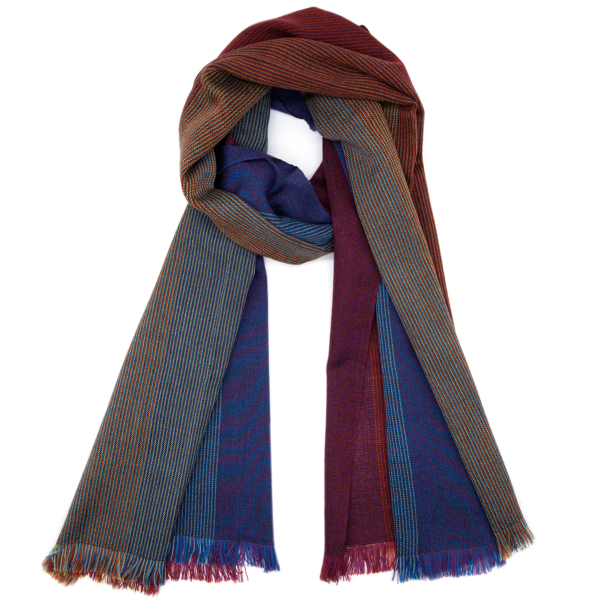 red multi scarf