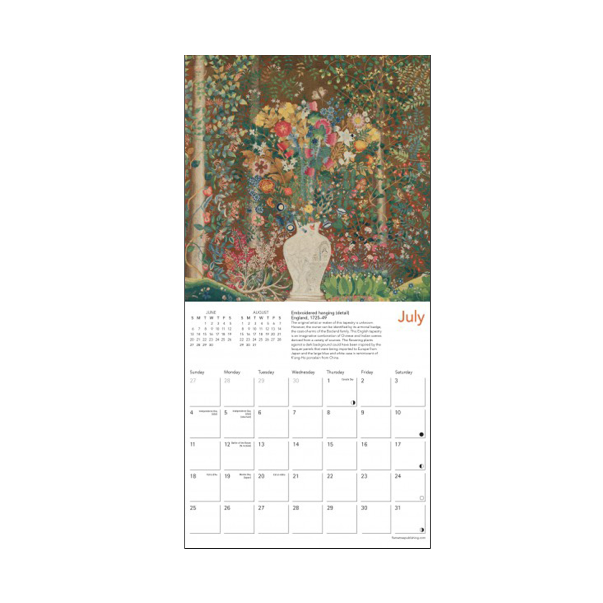 V&A Textile Art Mini wall calendar 2021