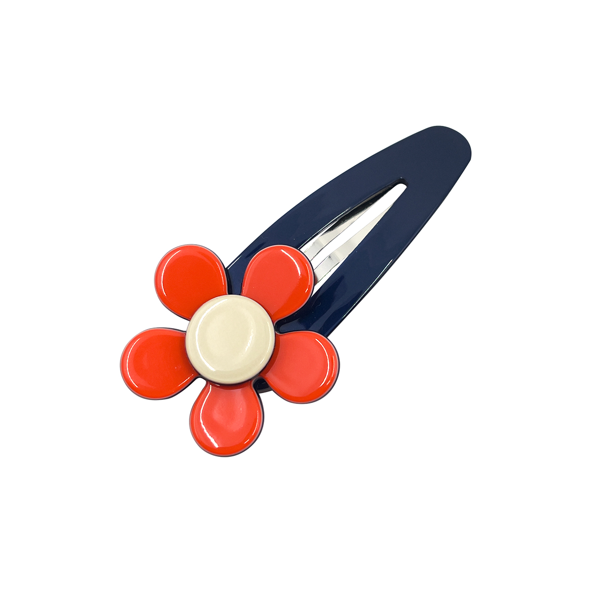 Green and blue flower hair clip by Inky and Mole