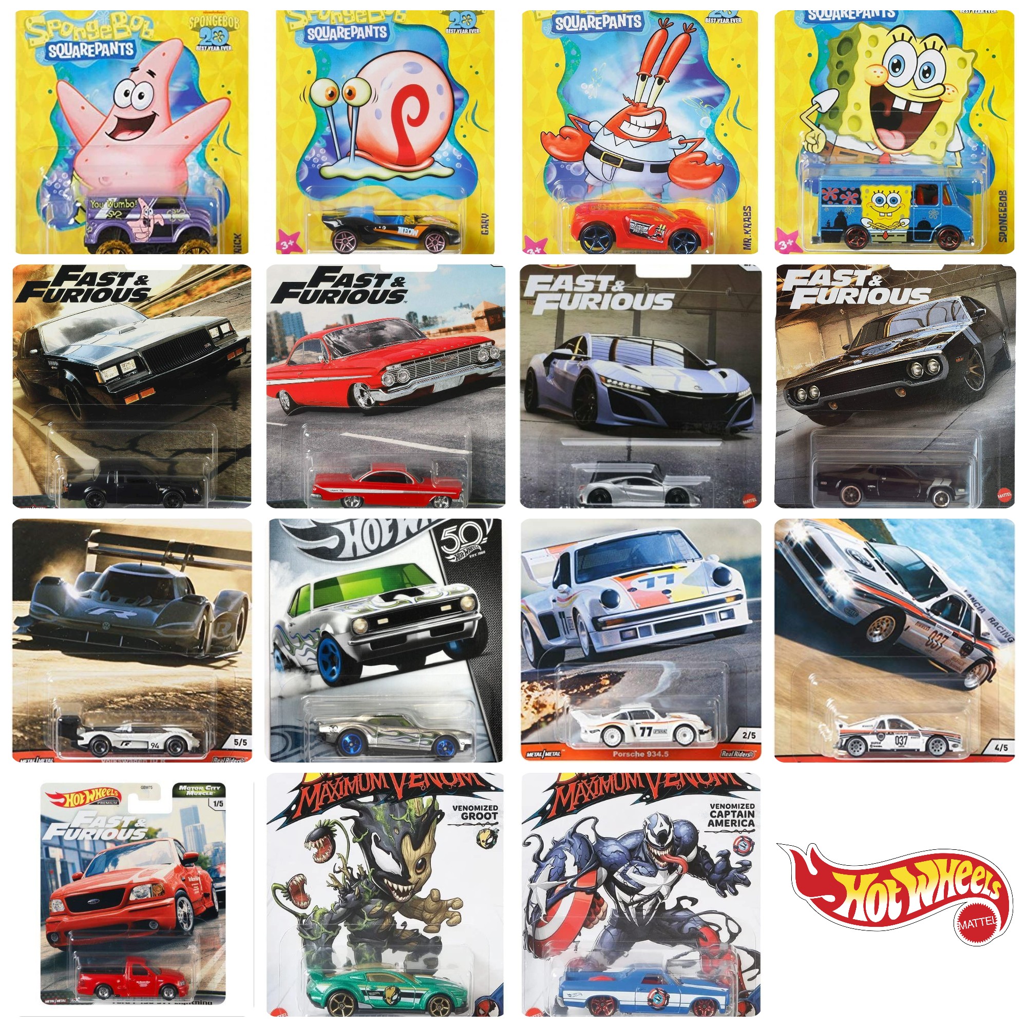 Amazon.com: Hot Wheels Marvel Avengers Set of 4 Cars with