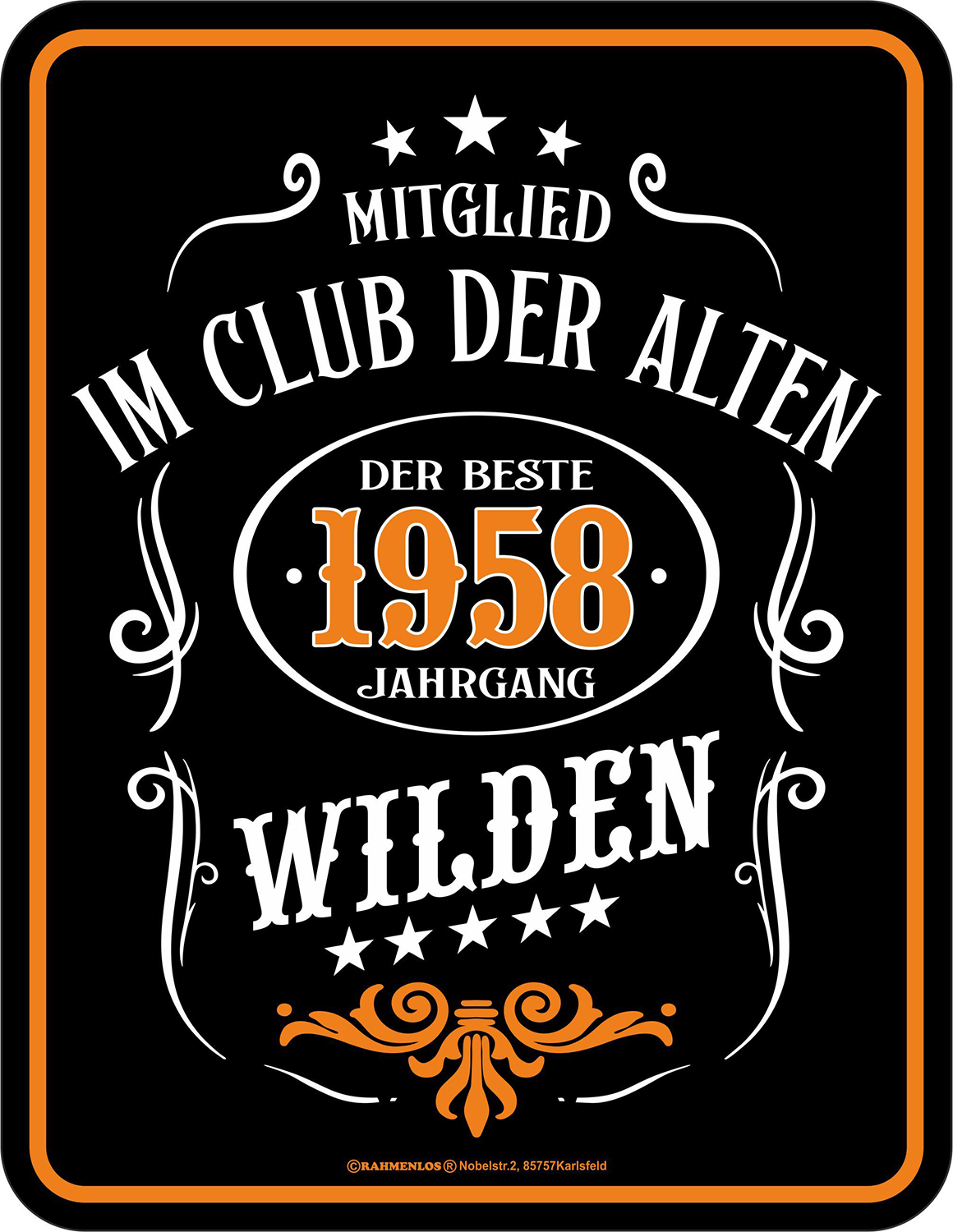 Der Beste Jahrgang 1958 Blechschild 17 X 22 Cm Geburtstag