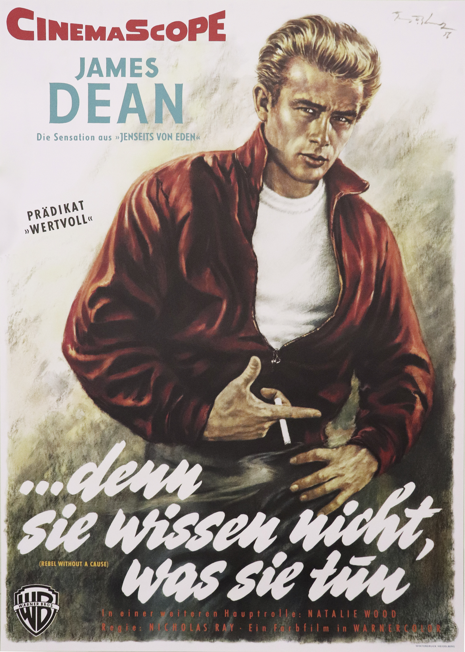 KUSTOM ART Wandposter James Dean – 42x30 Cm, Kunstdruck Auf Beschichtetem Papier, Ohne Rahmen