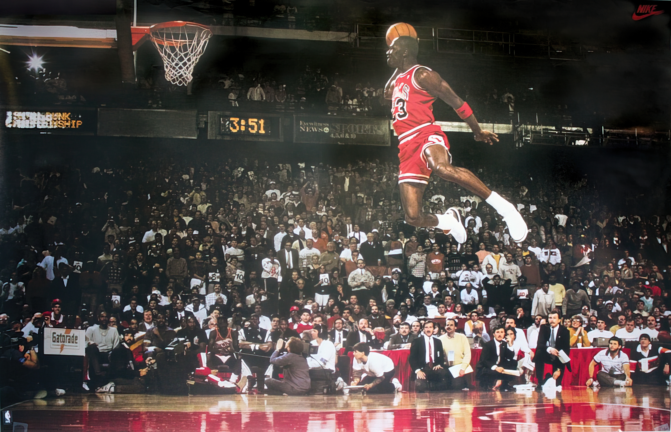 Michael Jordan Poster - Slam Dunk Contest - Querformat Plakat 89,6 x 59