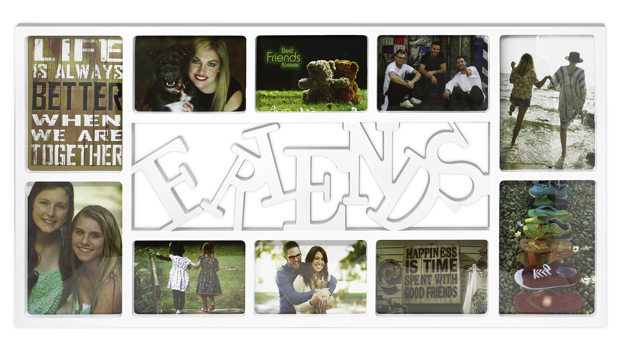 Mobel Wohnen Fotorahmen Family Xl Bilderrahmen Geschenk Fotocollage 10 Fotos Postkarten Weiss Cotrans Re