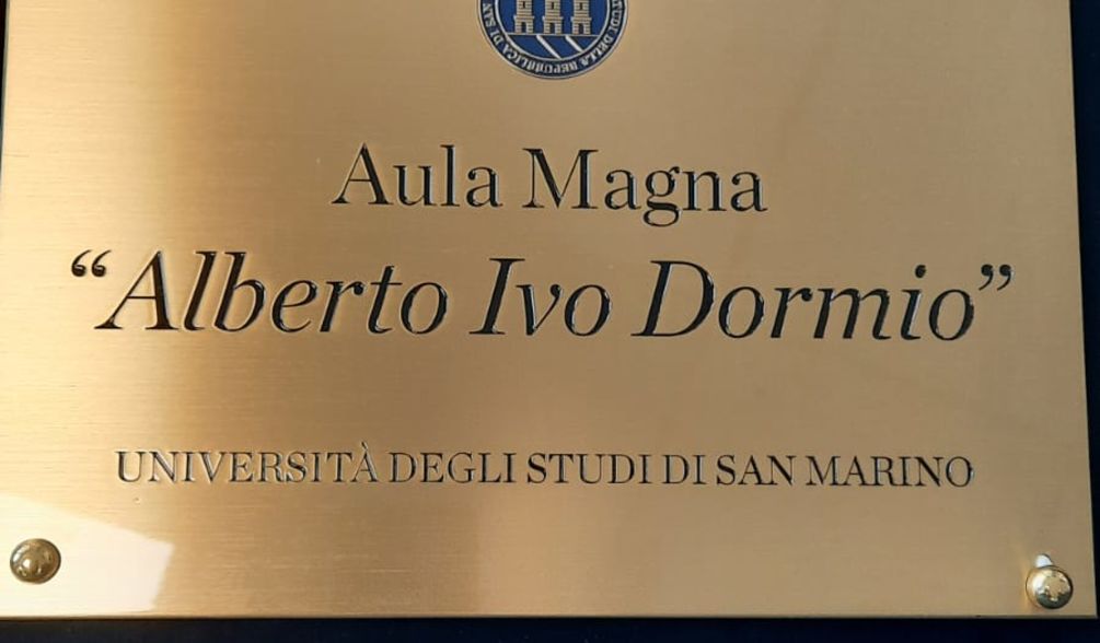 Aula Magna della Università di San Marino intitolata ad Alberto Ivo Dormio