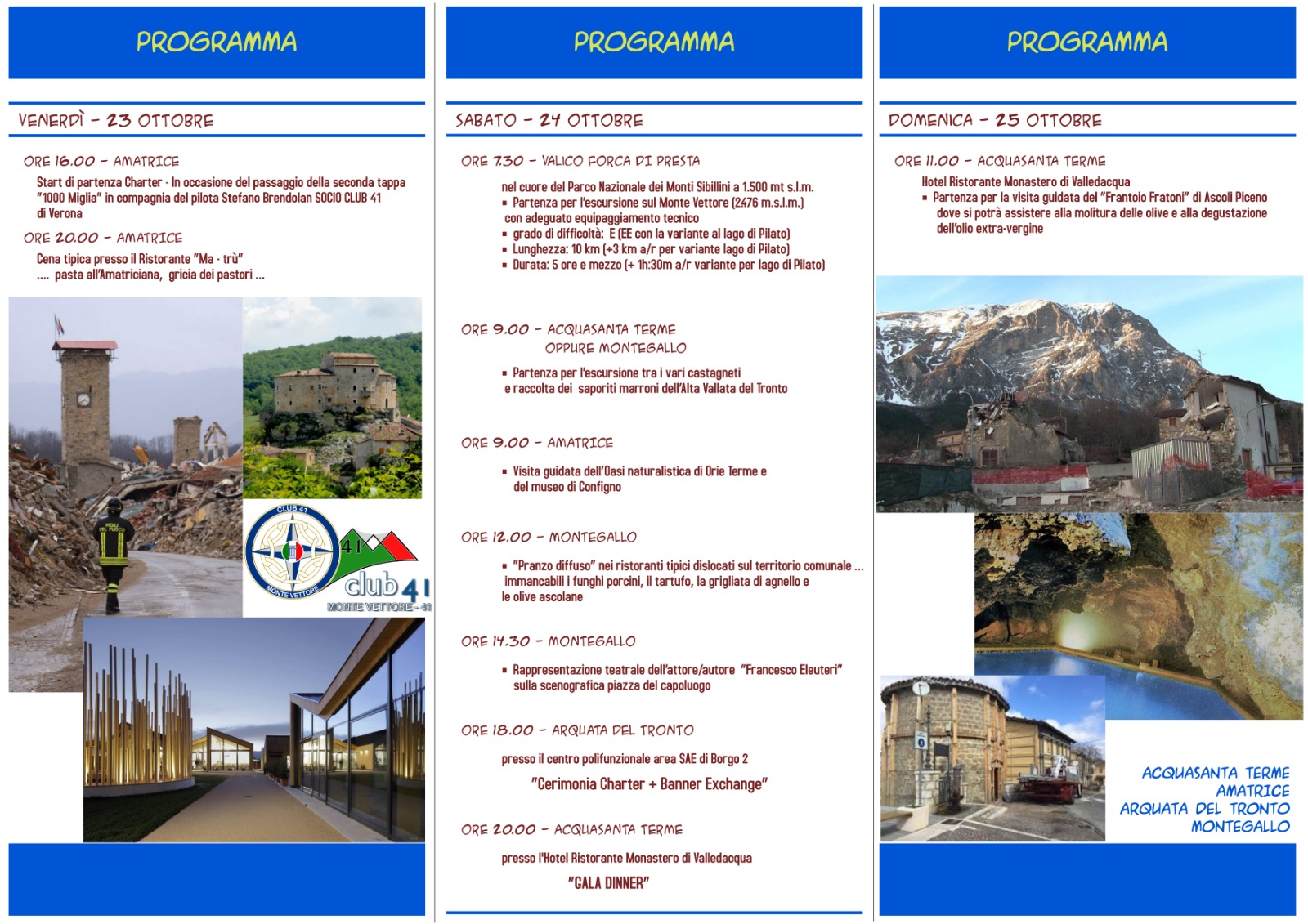 --RIMANDATO-- Charter Club41 Monte Vettore n.41