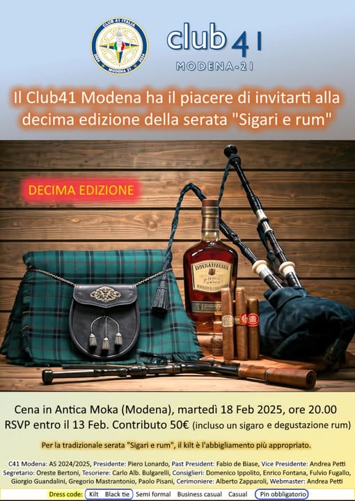 X° EDIZIONE SERATA SIGARI E RUM