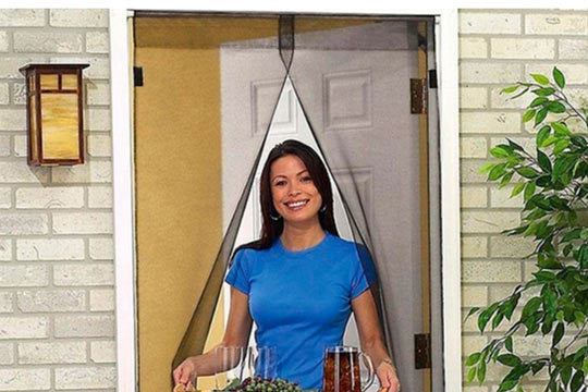1 o 2 cortinas mosquiteras para puertas con cierre magnético