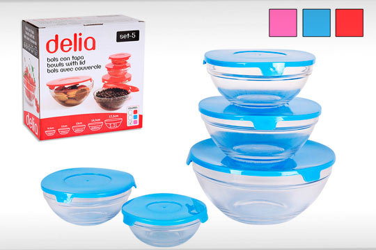 Set de 5 Bols de Cristal