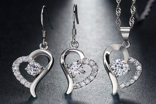 Conjunto Crystals heart 