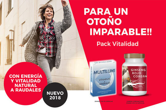 Pack vitalidad con complementos alimenticios