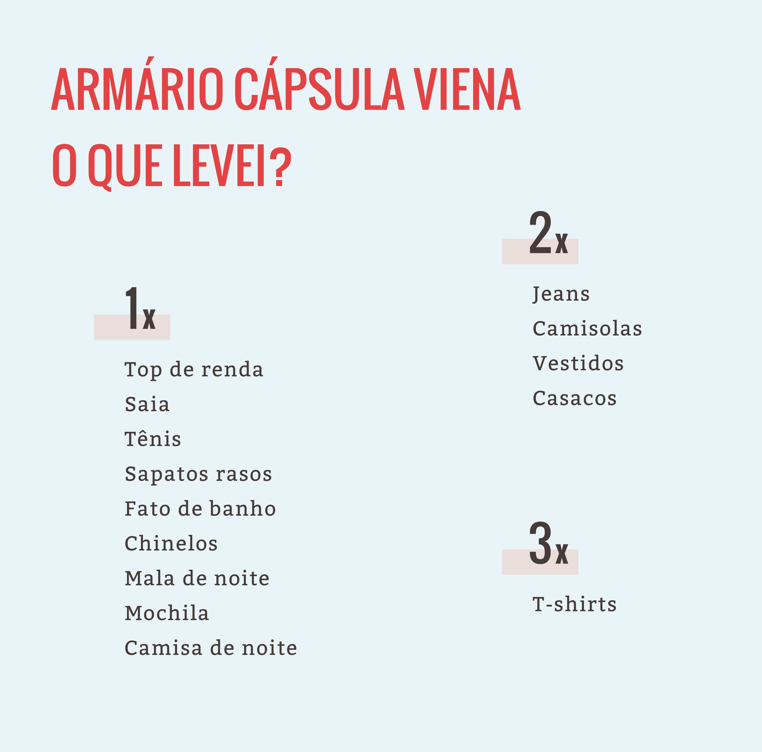 Armário Cápsula Viena: O que levei