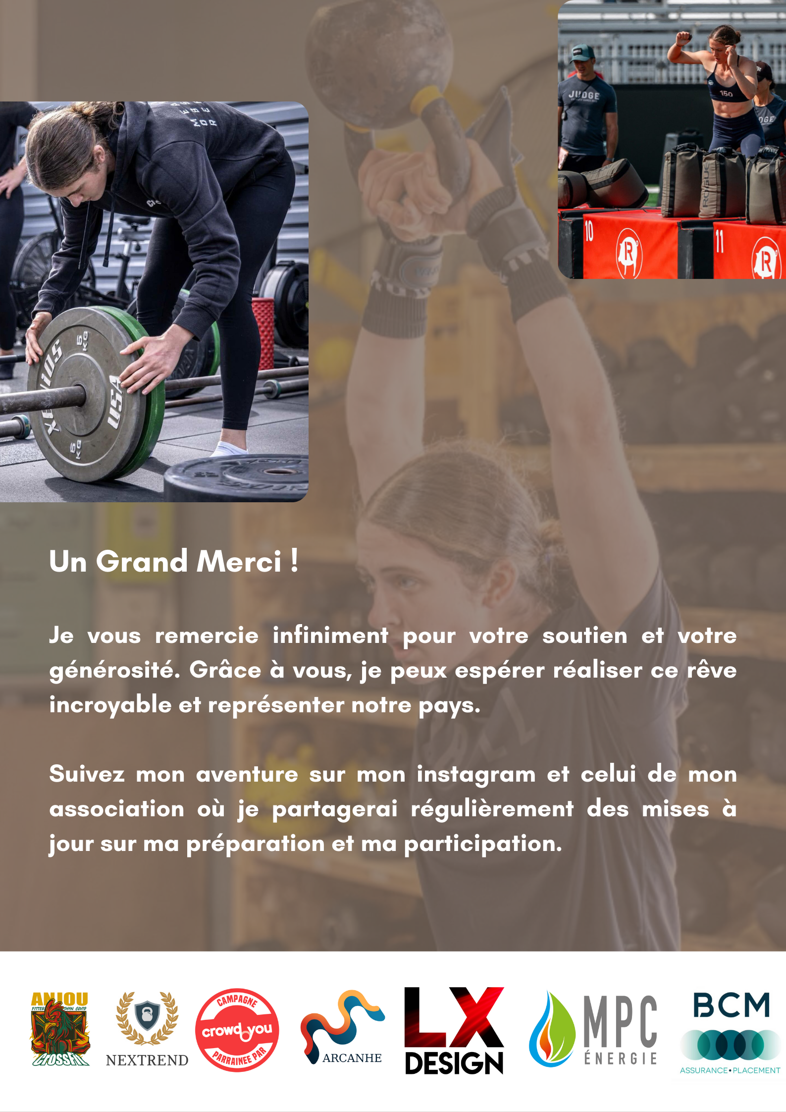 Soutenons Élina aux Championnats du Monde de CrossFit©
