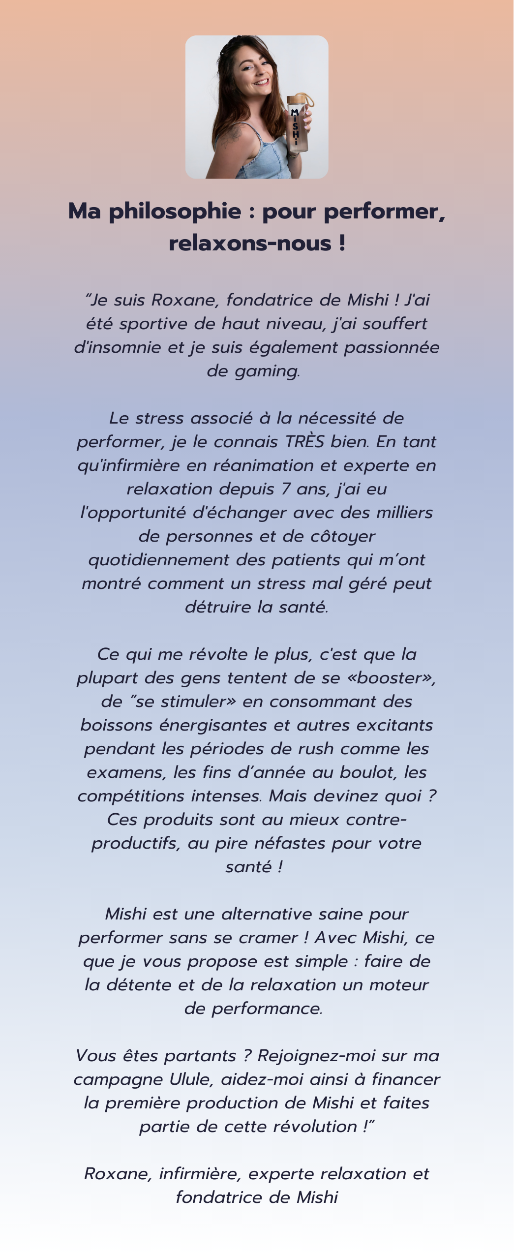 MISHI, boisson antistress saine qui booste vos performances