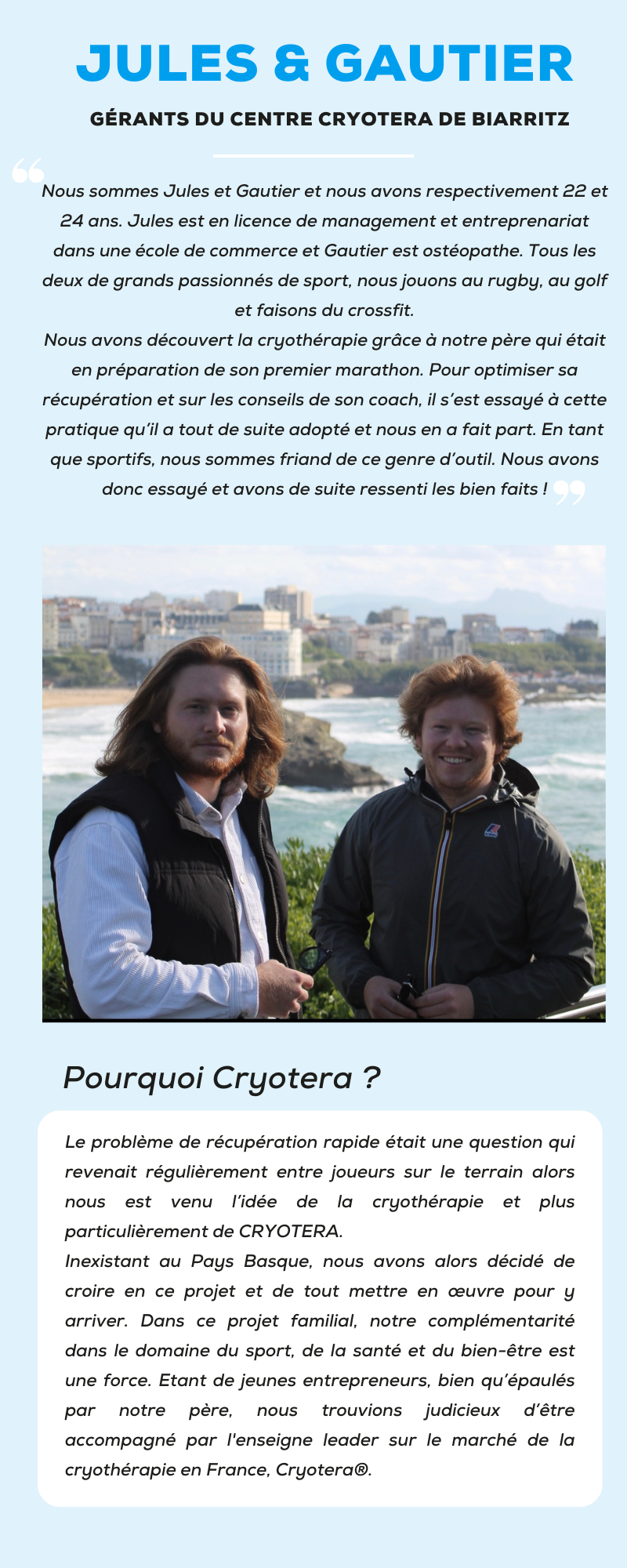 CRYOTERA BIARRITZ Pôle de Cryothérapie