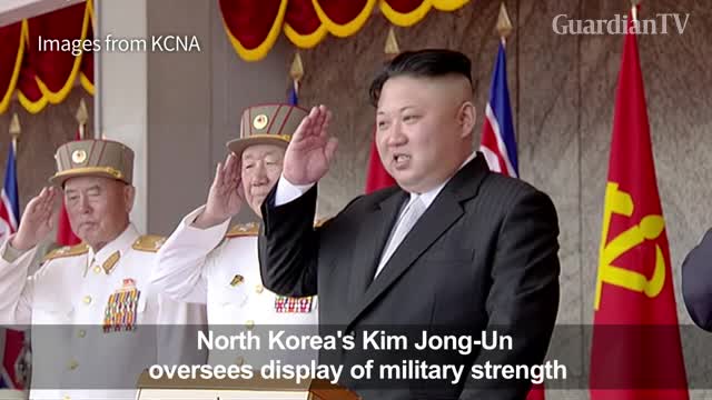 Kim oversees North Korea display of military strength Kim oversees North Korea display of military strength