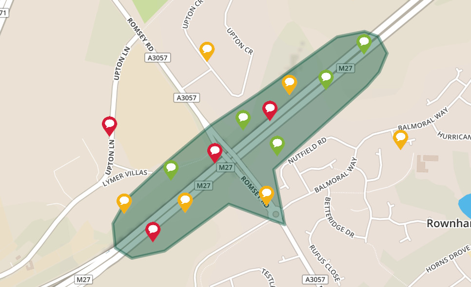 Preview image of interactive map for what you would like to see improved Romsey Bridge on the M27