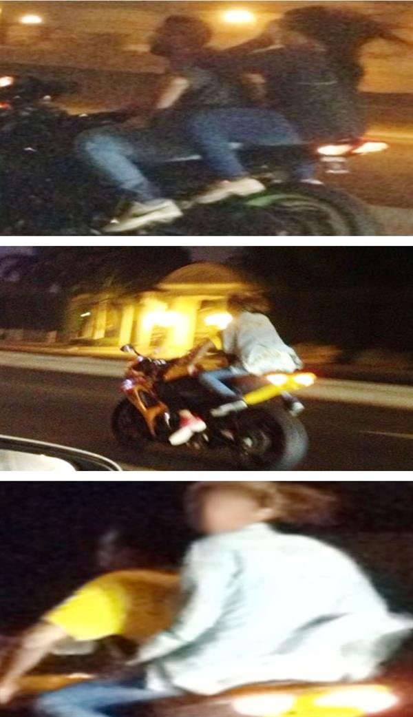  شباب يستعرضون بفتيات على دراجات نارية