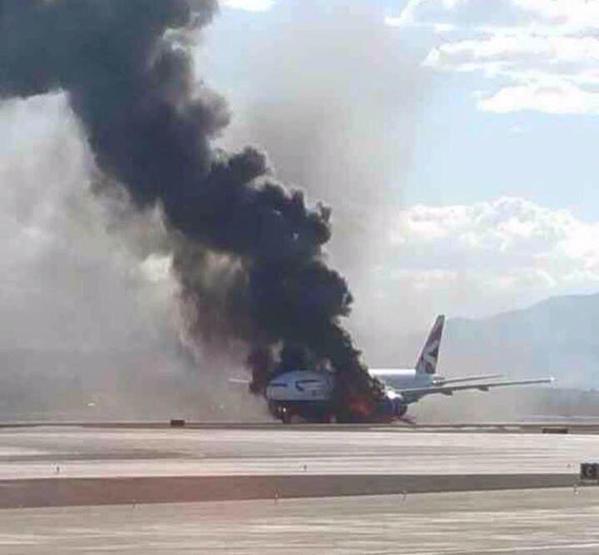 حريق في طائرة ركاب أثناء اقلاعها يسفر عن عدد من الإصابات بمطار لاس فيغاس 