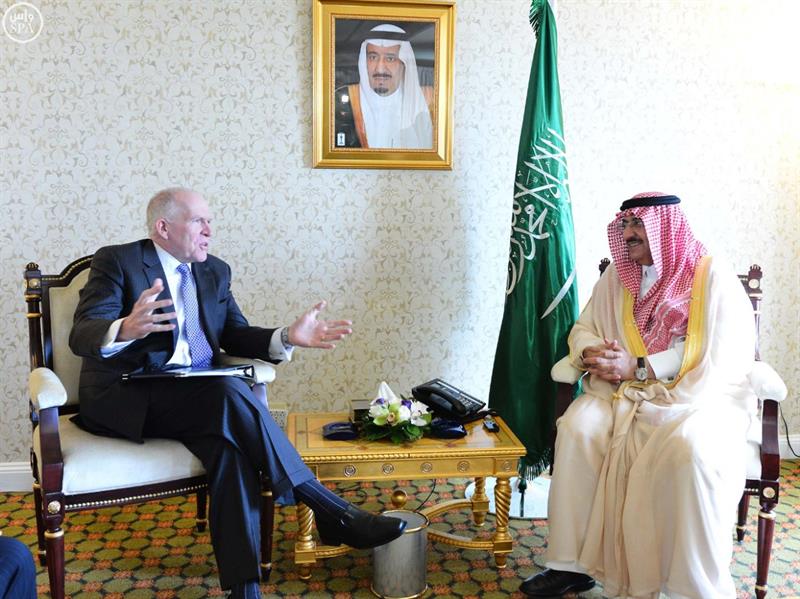 بالصور.. ولي العهد يستقبل رئيس جهاز المخابرات الأمريكية