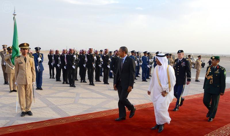 الرئيس الأمريكي باراك أوباما يصل إلى الرياض
